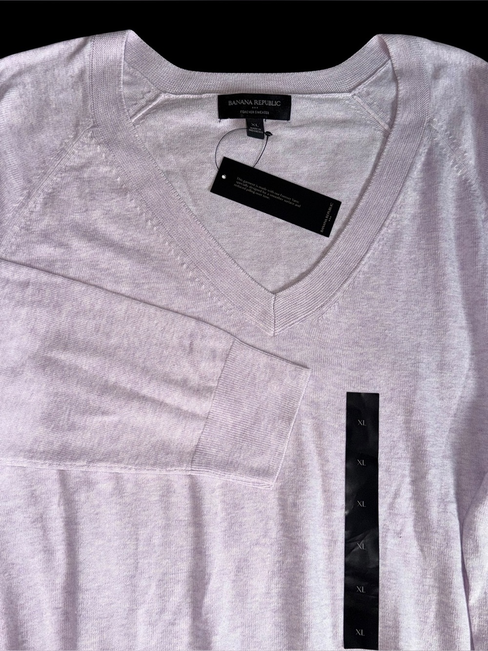 NWT Banana Republic Lavender V Neck Cotton Forever Sweater Size XL Minimalist
